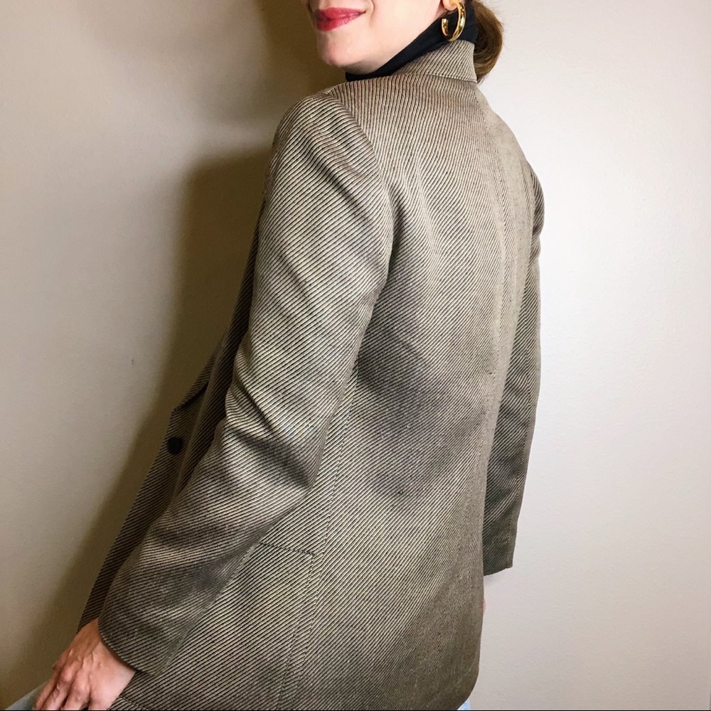 Vintage 90s Christian Dior woven silk blend blazer - Picture 2 of 16